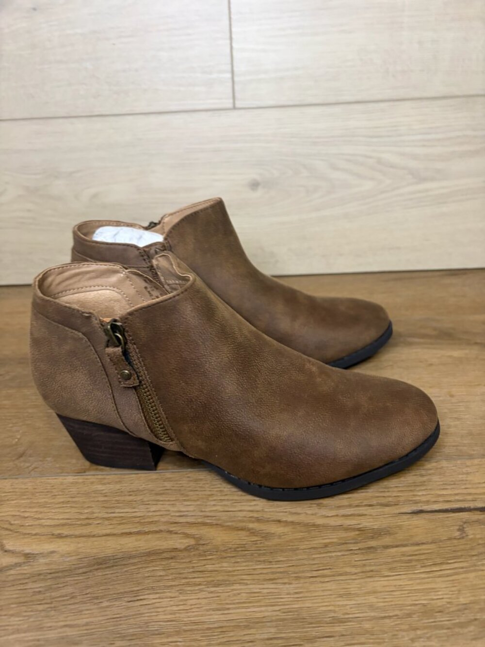 LifeStride Blake Low Heel Ankle Booties Side Zip 8M
